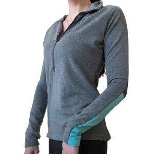 Gymshark Grey Colorblock Neon Teal and Grey 1/4 Zip Up Top Shirt Jacket Gym